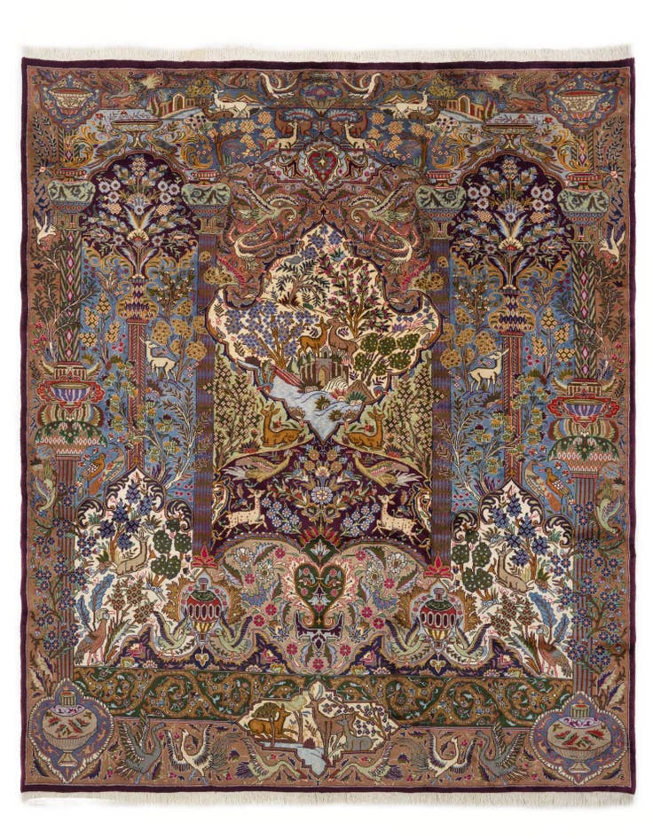 Detail image of 9' 10 x 12' 6 Hand Knotted Kashmar Persian Wool Rug