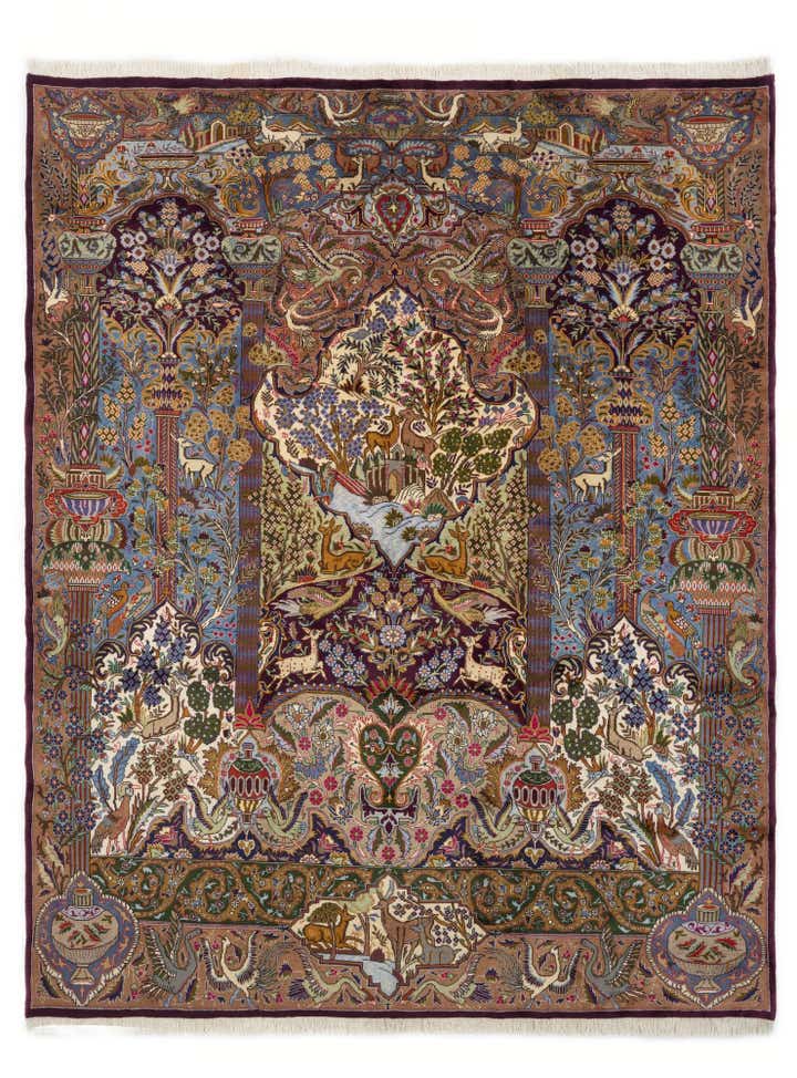 9' 10 x 12' 6 Hand Knotted Kashmar Persian Wool Rug