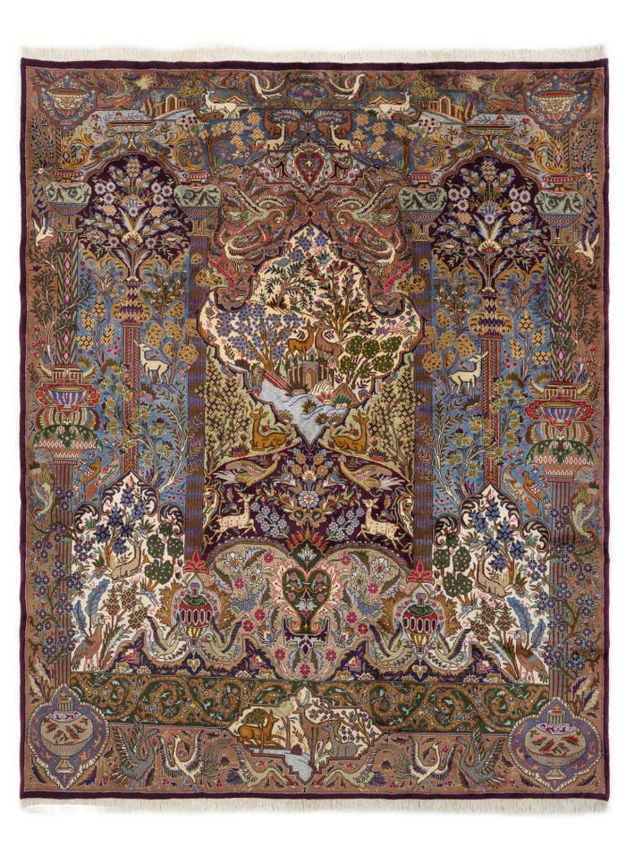 Detail image of 9' 10 x 12' 6 Hand Knotted Kashmar Persian Wool Rug