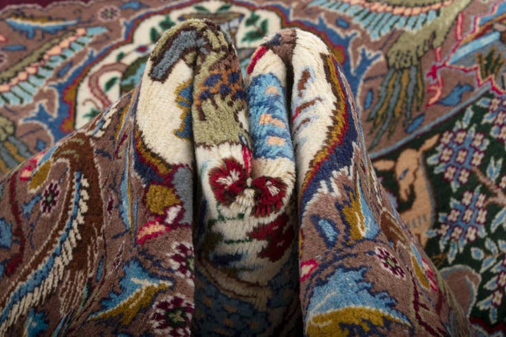 Detail image of 9' 11 x 13' Hand Knotted Kashmar Persian Wool Rug