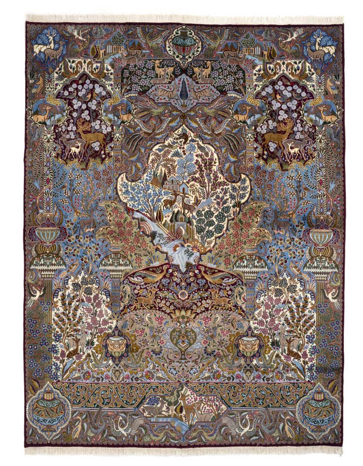 Detail image of 9' 11 x 13' Hand Knotted Kashmar Persian Wool Rug