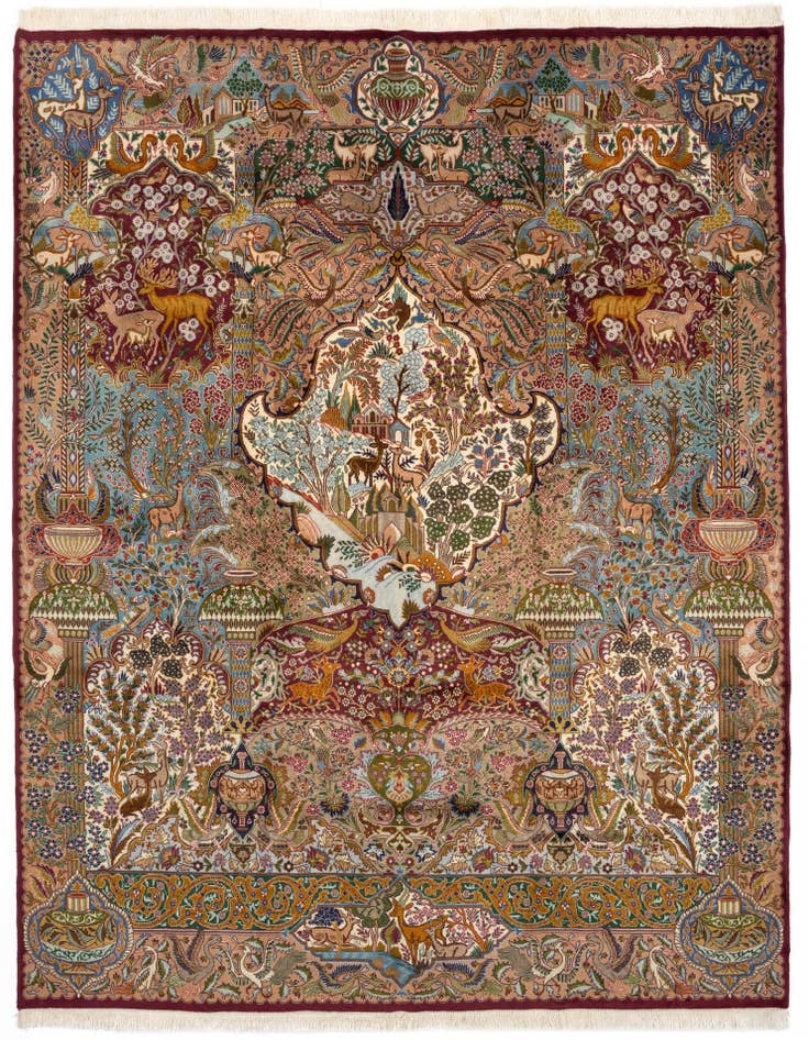 Detail image of 9' 7 x 13' 1 Hand Knotted Kashmar Persian Wool Rug