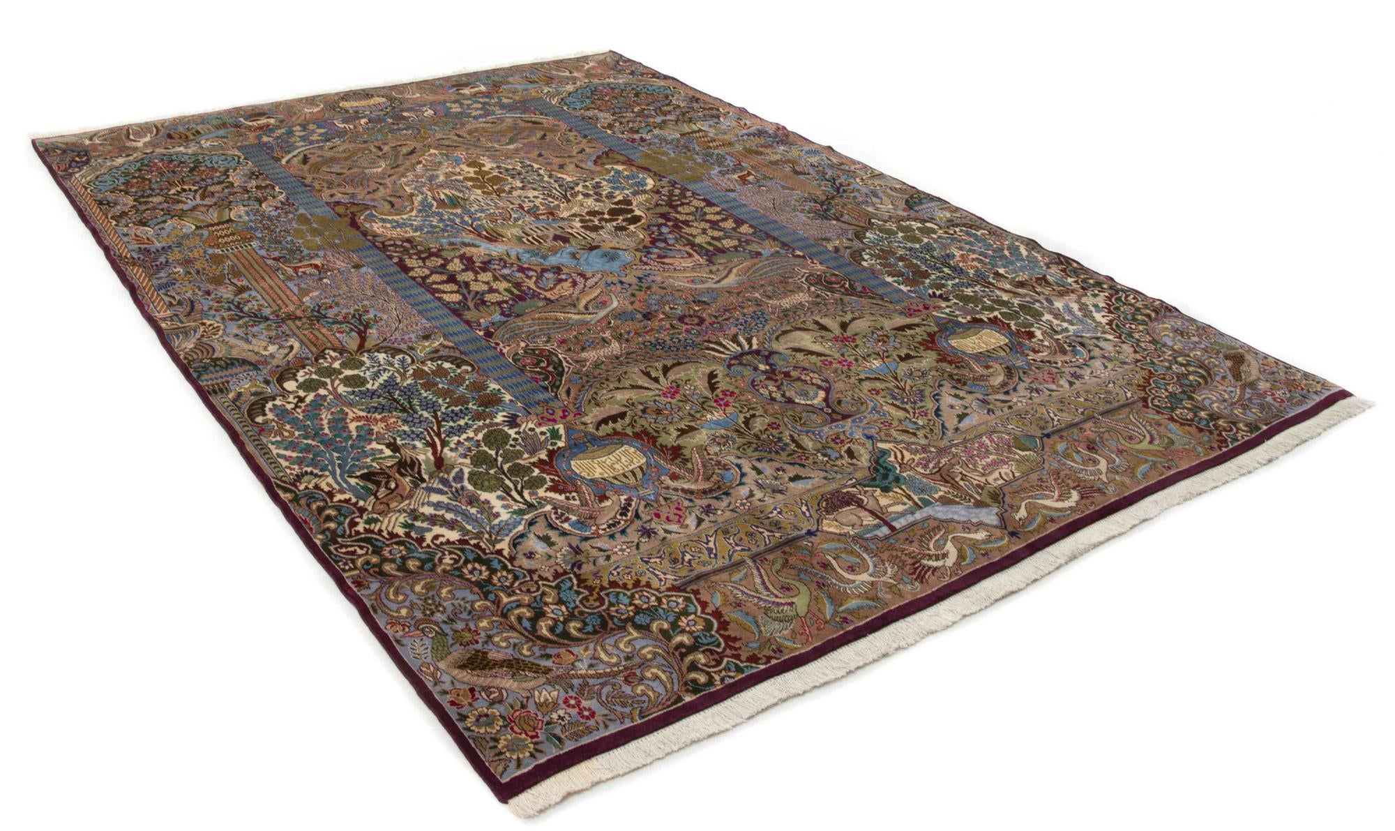 9' 9 x 13' Hand Knotted Kashmar Persian Wool Rug