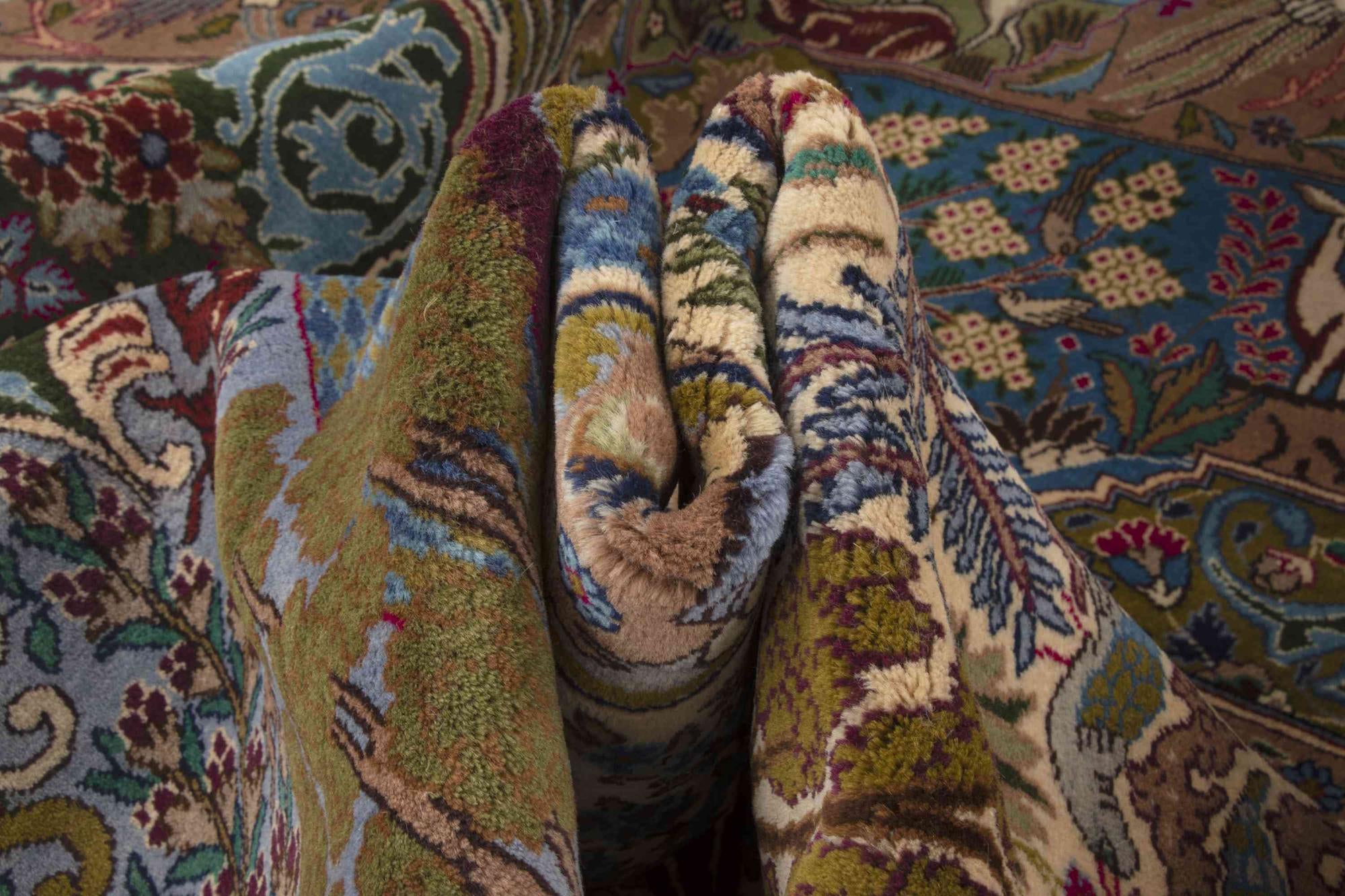 9' 9 x 13' Hand Knotted Kashmar Persian Wool Rug