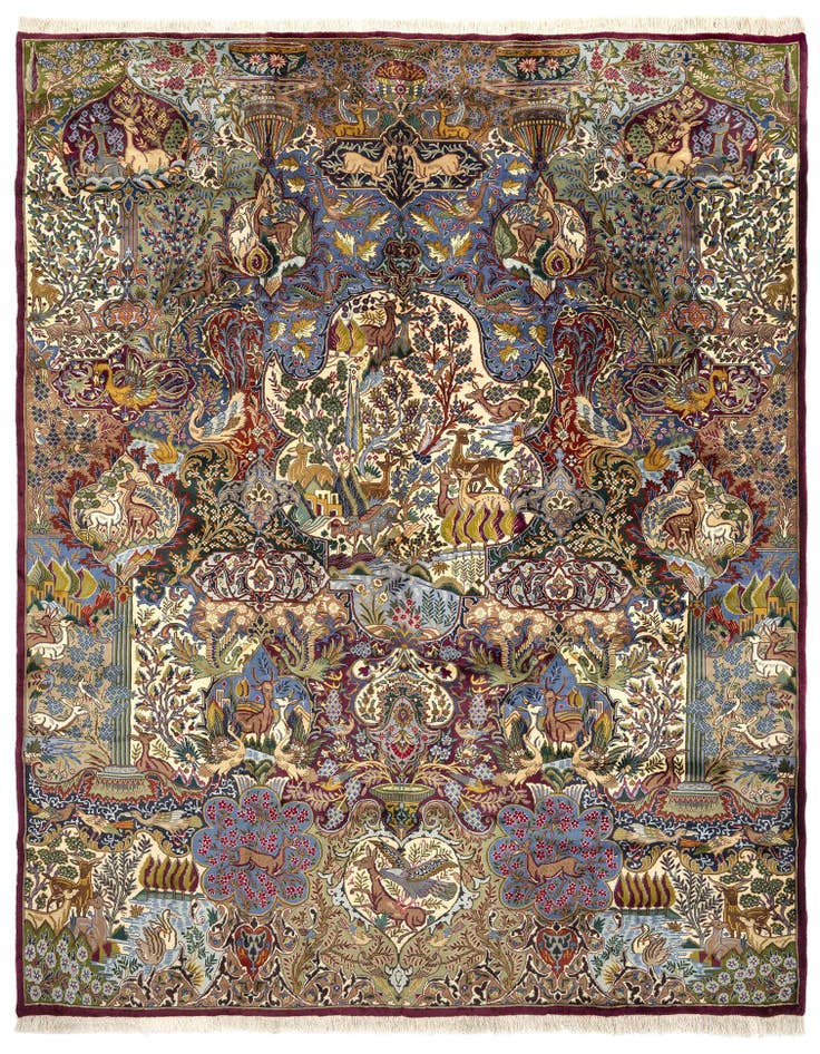 Detail image of 9' 11 x 12' 9 Hand Knotted Kashmar Persian Wool Rug