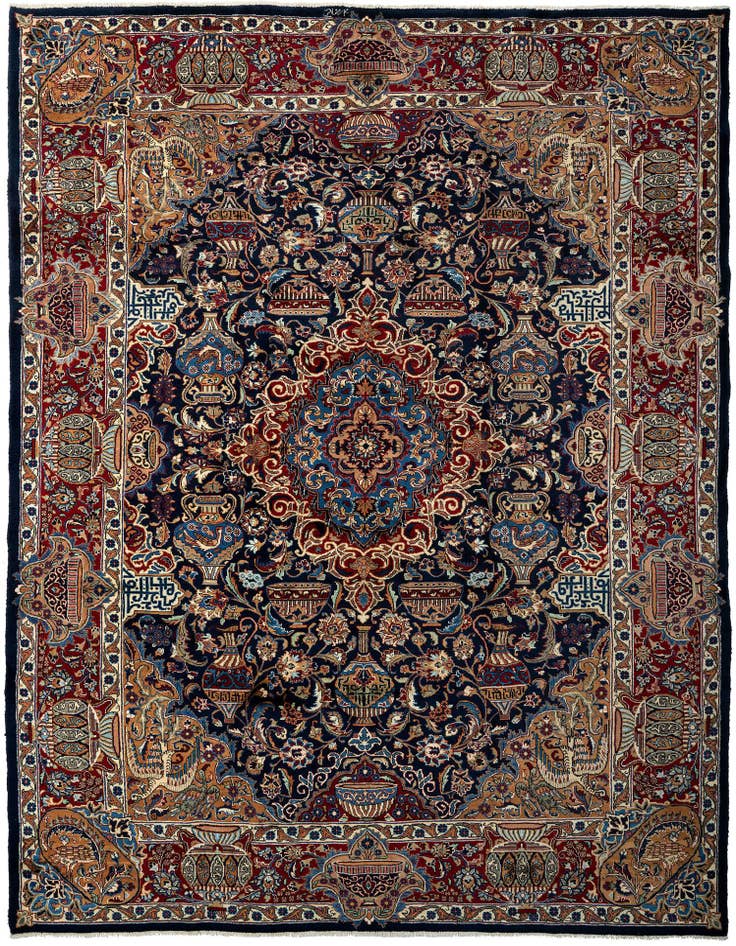 Detail image of 9' 9 x 12' 11 Hand Knotted Kashmar Persian Wool Rug