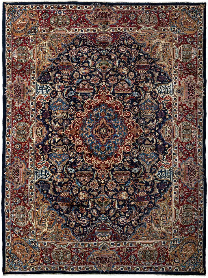 9' 9 x 12' 11 Hand Knotted Kashmar Persian Wool Rug