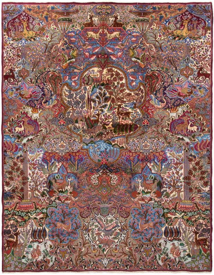 Detail image of 9' 7 x 12' 5 Hand Knotted Kashmar Persian Wool Rug