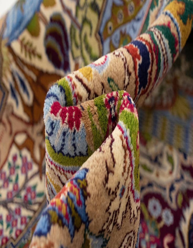 Detail image of 9' 10 x 12' 9  Hand Knotted Kashmar Persian Wool Rug