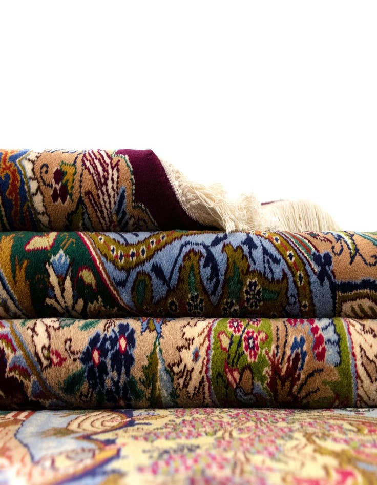 Detail image of 9' 10 x 12' 9  Hand Knotted Kashmar Persian Wool Rug