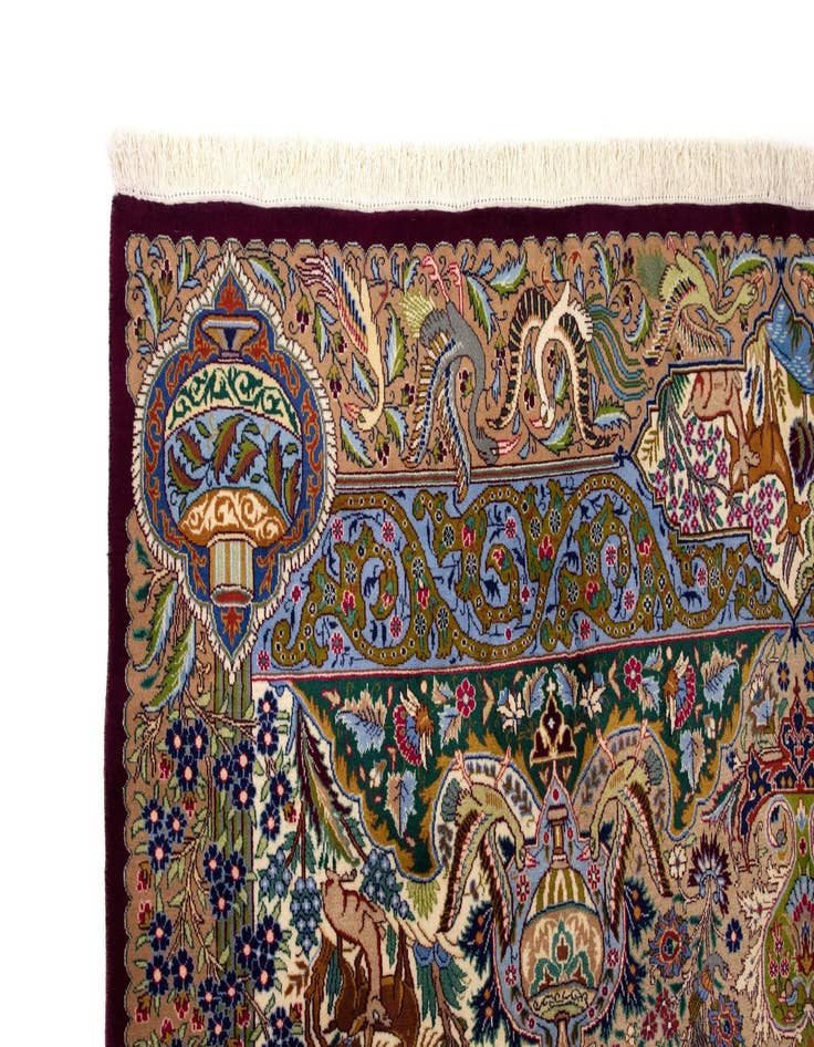 Detail image of 9' 10 x 12' 9  Hand Knotted Kashmar Persian Wool Rug