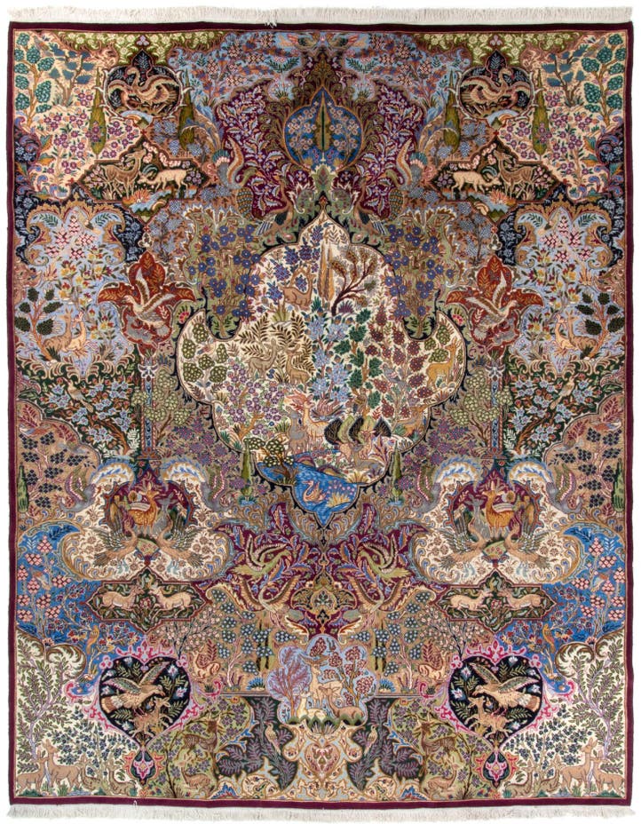  9' 11 x 13' 3  Hand Knotted Kashmar Persian Wool Rug