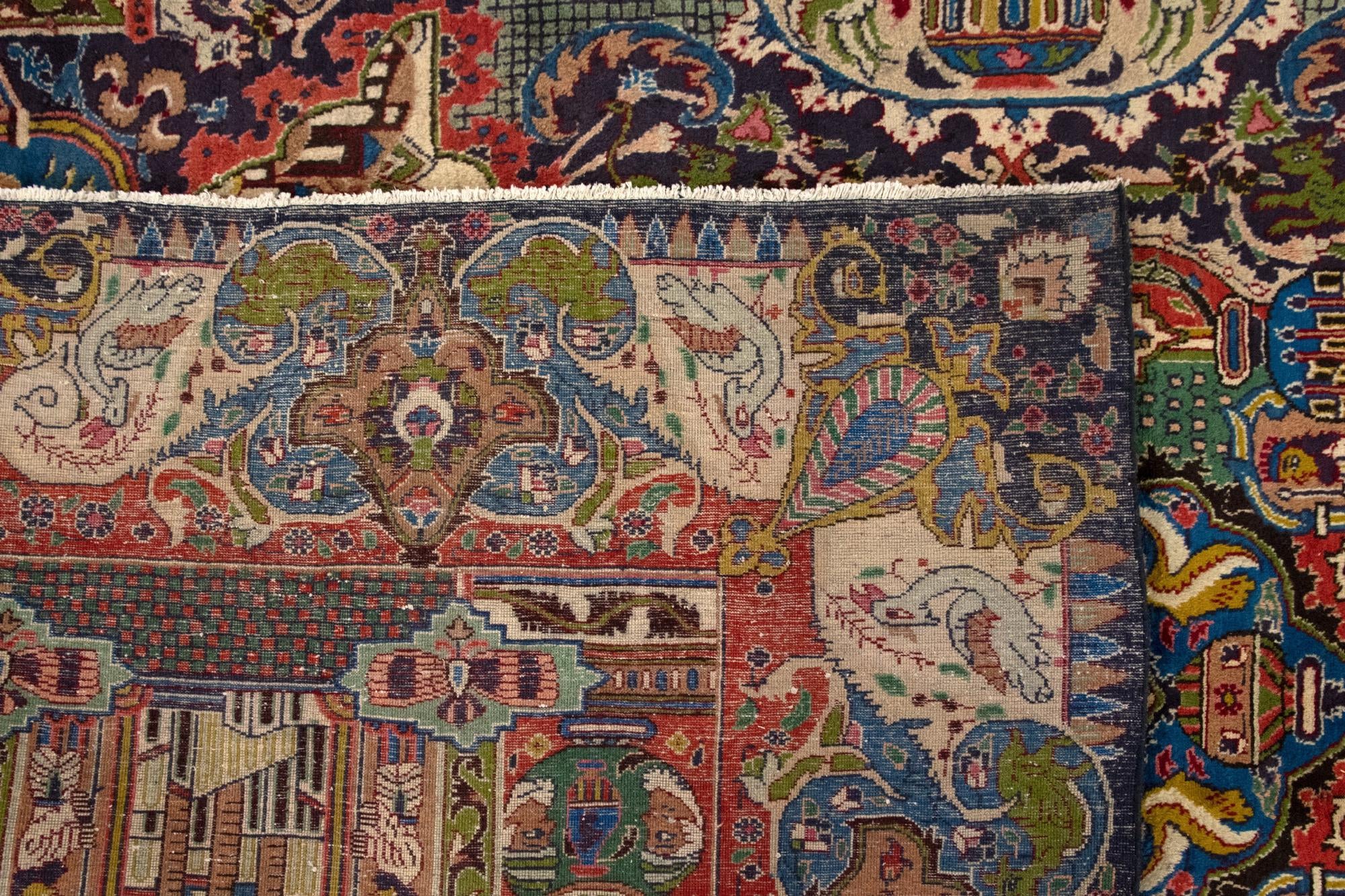 9' 9 x 13' 3 Hand Knotted Kashmar Persian Wool Rug