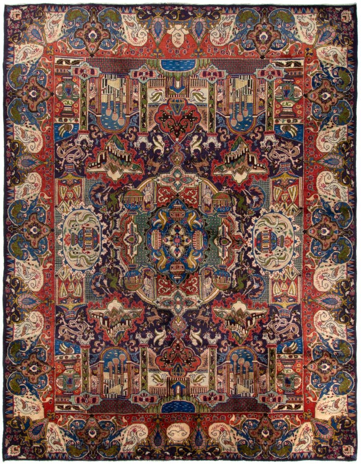 Detail image of 9' 9 x 13' 3 Hand Knotted Kashmar Persian Wool Rug