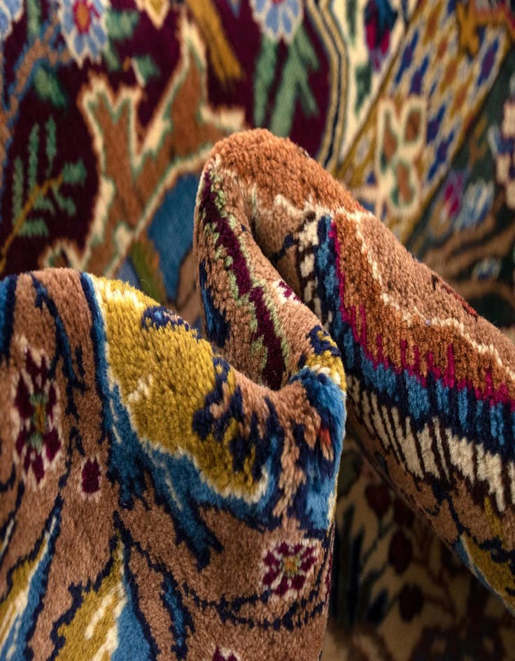 Detail image of 9' 9 x 13' 1  Hand Knotted Kashmar Persian Wool Rug