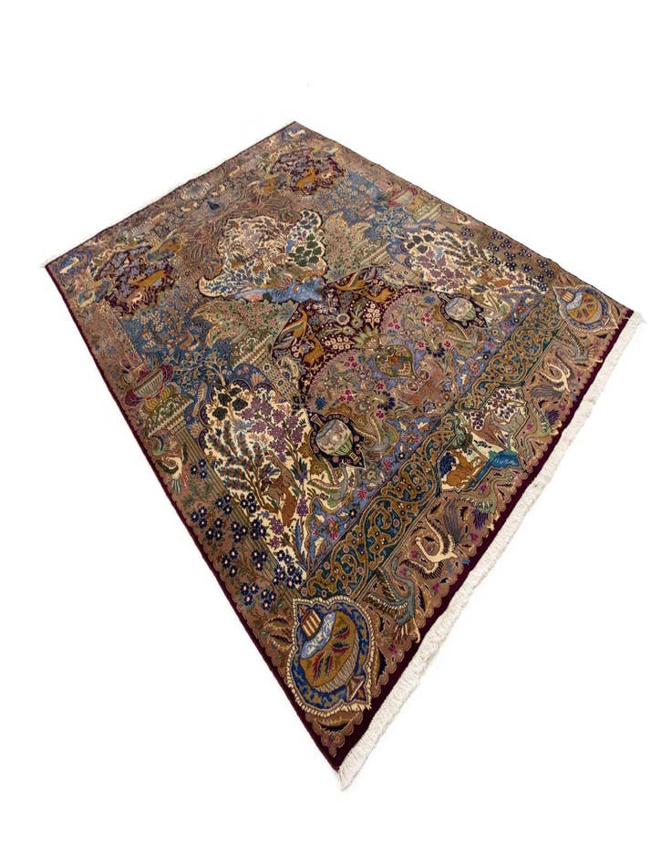 Detail image of 9' 9 x 13' 1  Hand Knotted Kashmar Persian Wool Rug