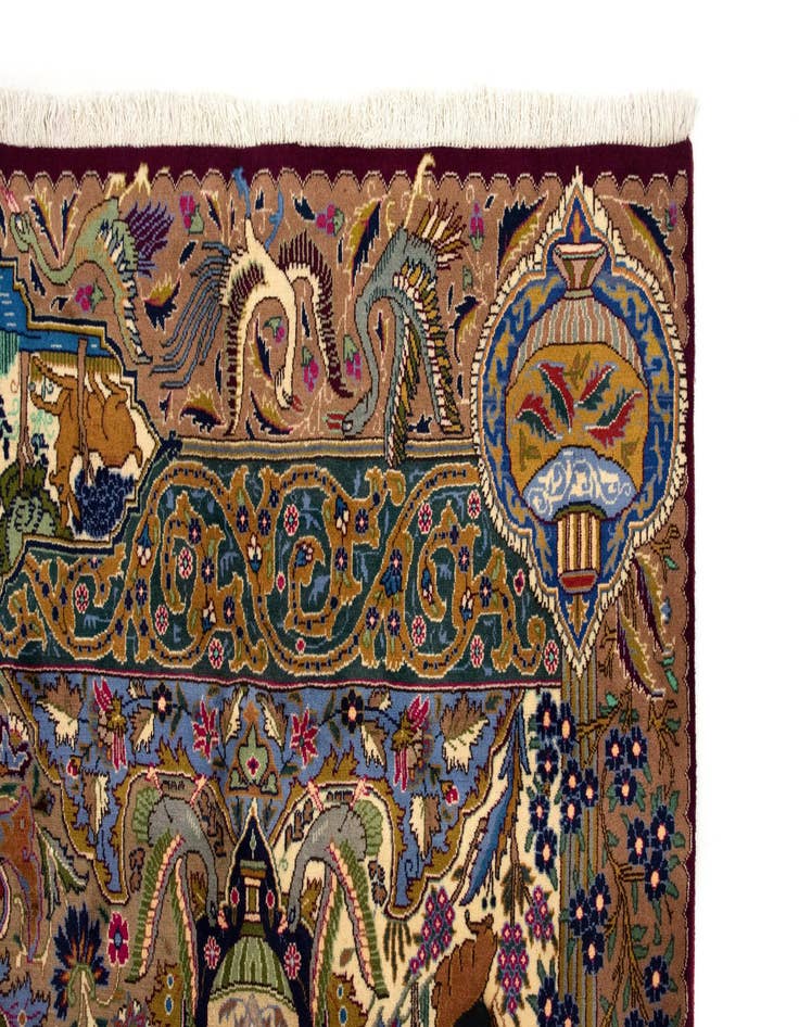 Detail image of 9' 9 x 13' 1  Hand Knotted Kashmar Persian Wool Rug