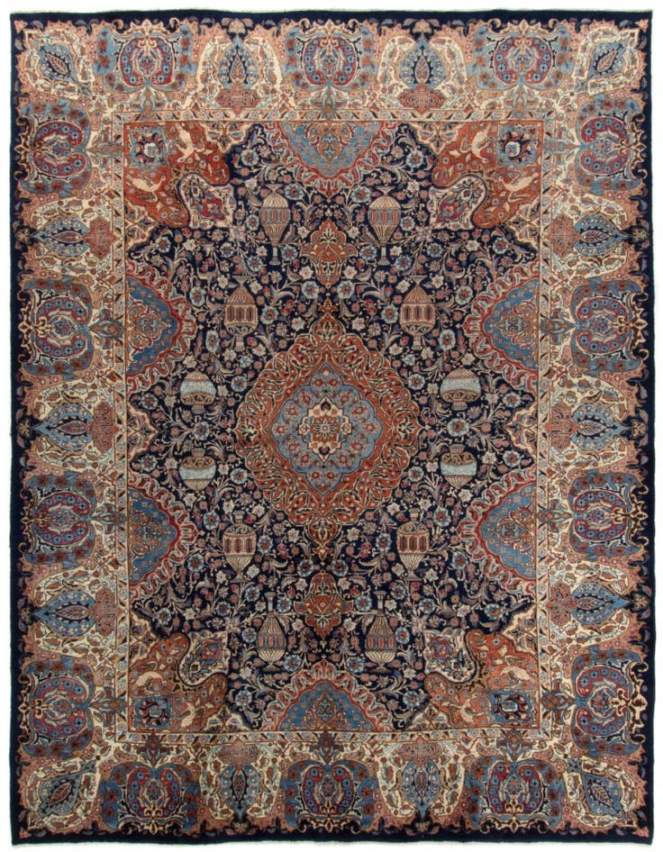 Detail image of 9' 8 x 12' 8 Hand Knotted Kashmar Persian Wool Rug