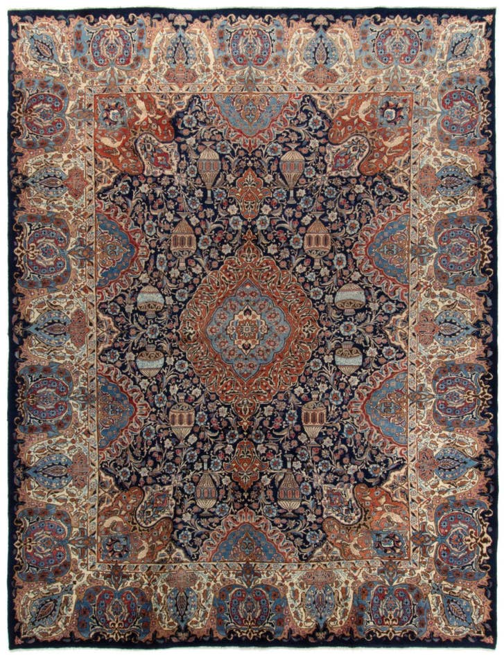 Detail image of 9' 8 x 12' 8 Hand Knotted Kashmar Persian Wool Rug