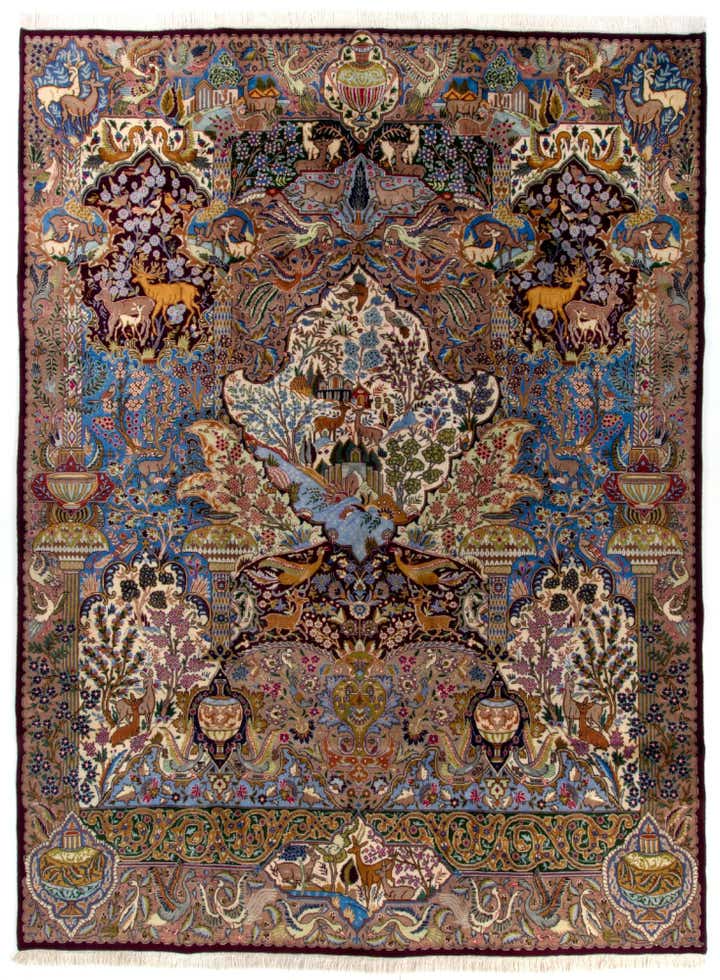 9' 9 x 13' Hand Knotted Kashmar Persian Wool Rug