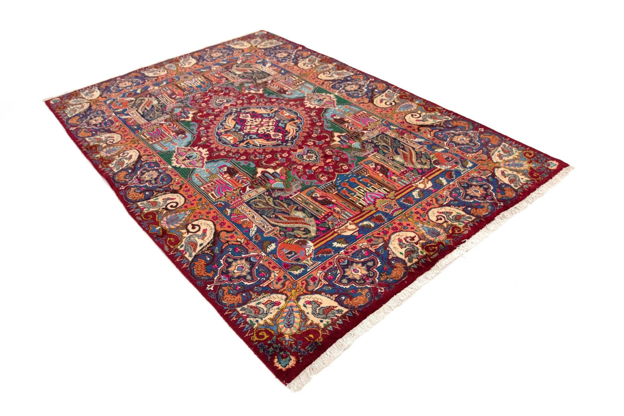 6' 5 x 9' 9 Hand Knotted Kashmar Persian Wool Rug