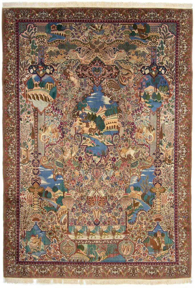 11' 7 x 16' 8 Hand Knotted Kashmar Persian Wool Rug