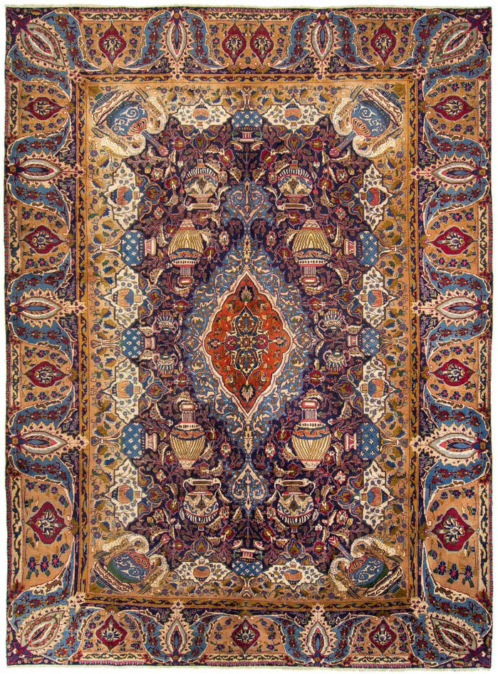 Detail image of 10' x 13' 1 Hand Knotted Kashmar Persian Rug