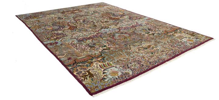 9' 8 x 12' 10 Hand Knotted Kashmar Persian Wool Rug