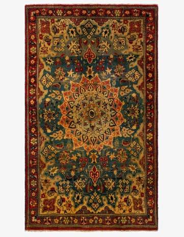 3' 8 x 6' 2 Hand Knotted Kashmar Persian Wool Rug