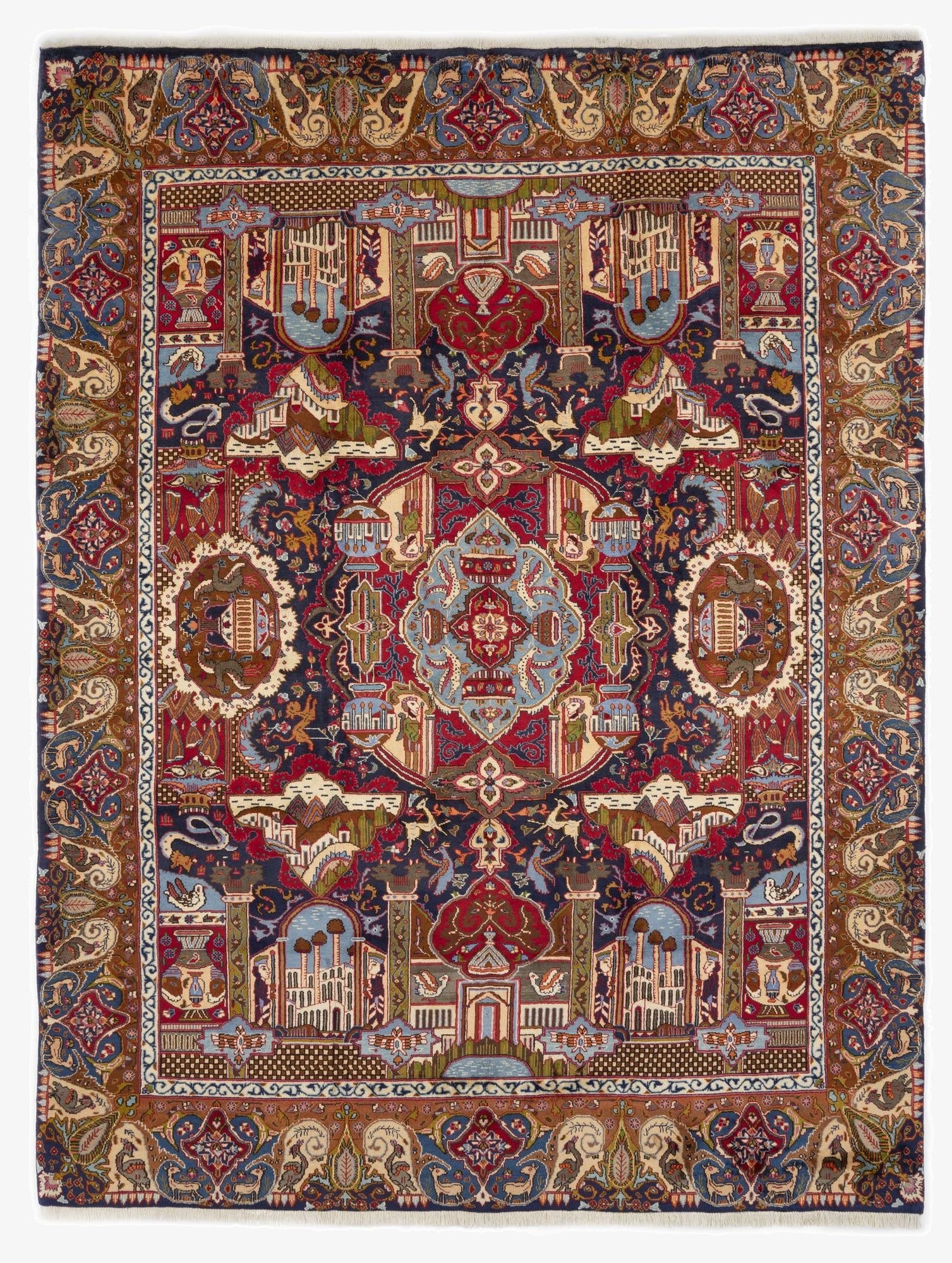 9' 9 x 12' 9  Hand Knotted Kashmar Persian Wool Rug