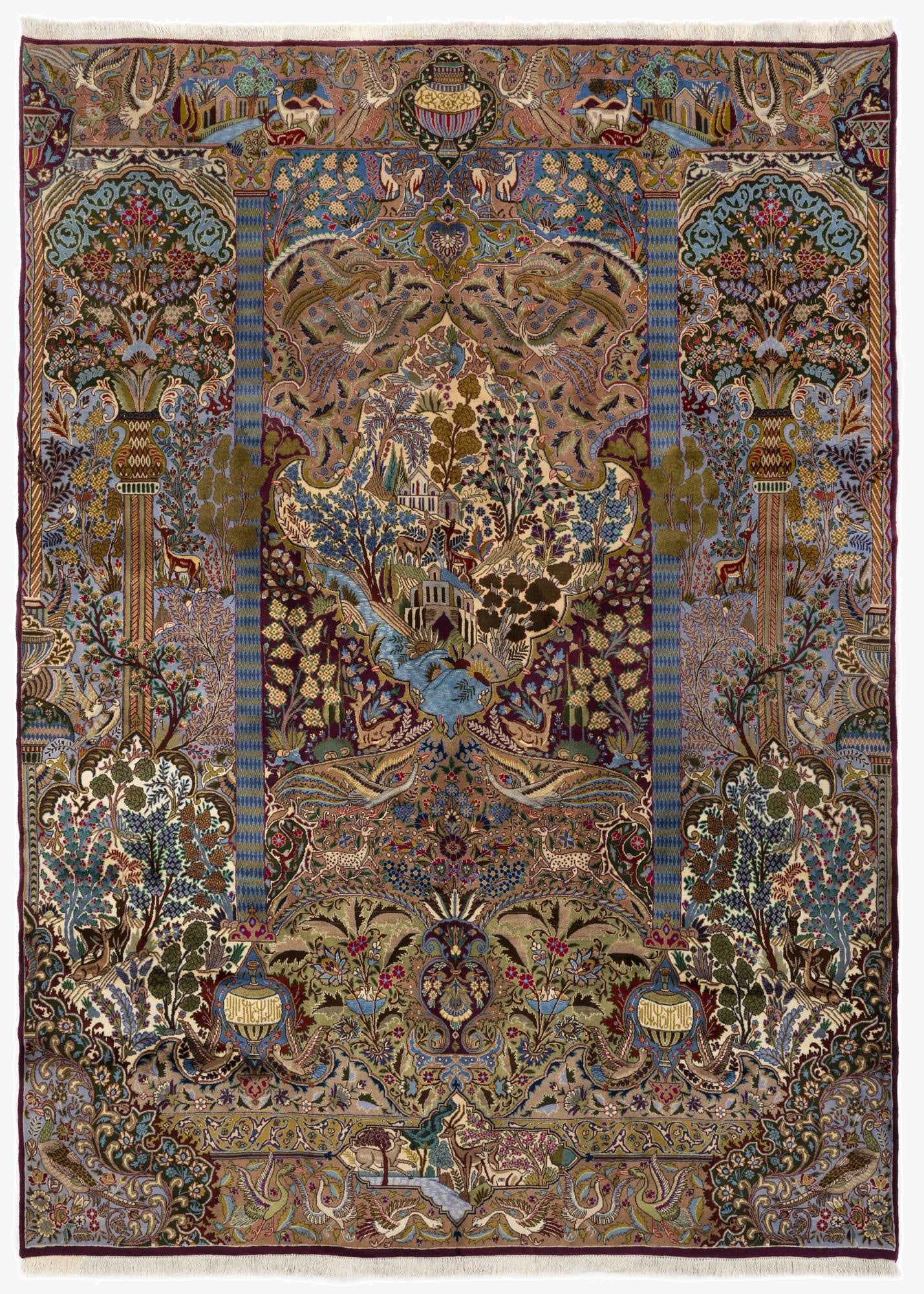 9' 9 x 13'  Hand Knotted Kashmar Persian Wool Rug