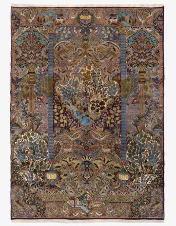 9' 9 x 13' Hand Knotted Kashmar Persian Wool Rug