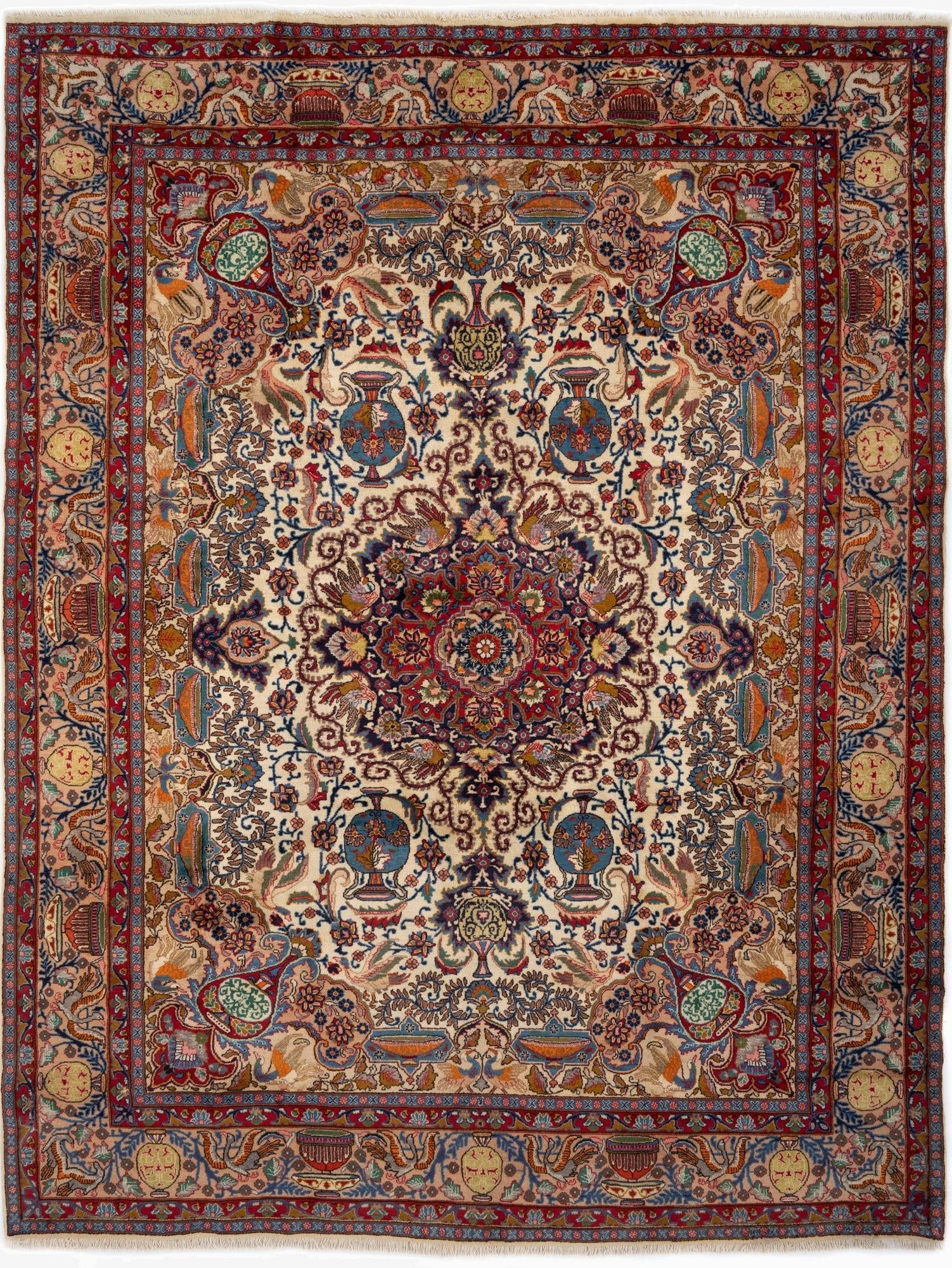 9' 2 x 12' 8  Hand Knotted Kashmar Persian Wool Rug