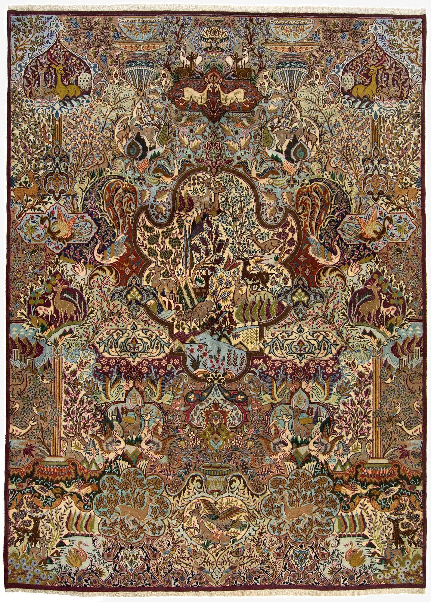 9' 8 x 12' 10  Hand Knotted Kashmar Persian Wool Rug
