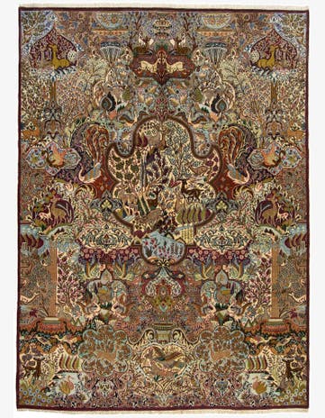 9' 8 x 12' 10 Hand Knotted Kashmar Persian Wool Rug