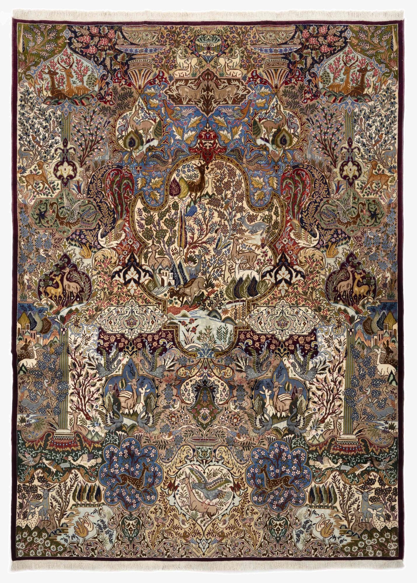 10' x 13' 3  Hand Knotted Kashmar Persian Wool Rug