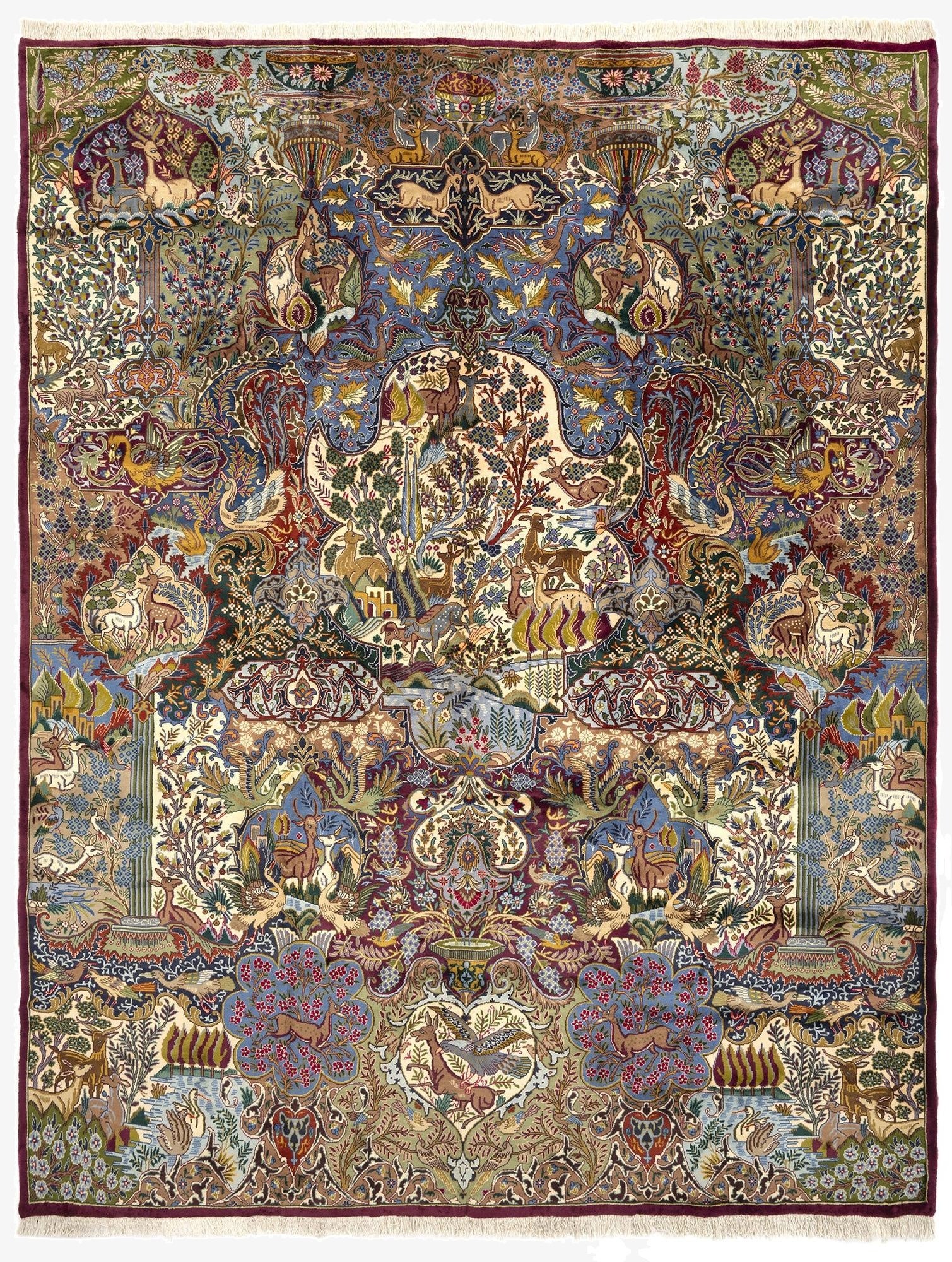 9' 11 x 12' 9  Hand Knotted Kashmar Persian Wool Rug