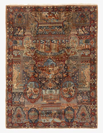 9' 6 x 12' 7 Hand Knotted Kashmar Persian Wool Rug