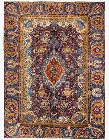 10' x 13' 1 Hand Knotted Kashmar Persian Rug