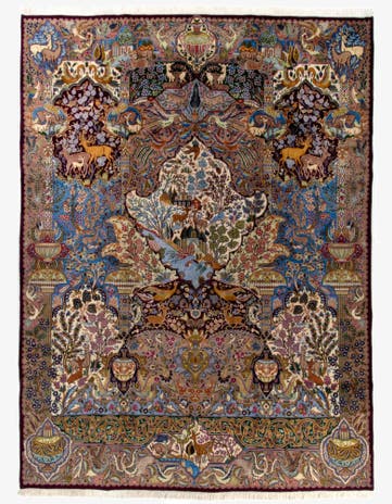 9' 9 x 13' Hand Knotted Kashmar Persian Wool Rug
