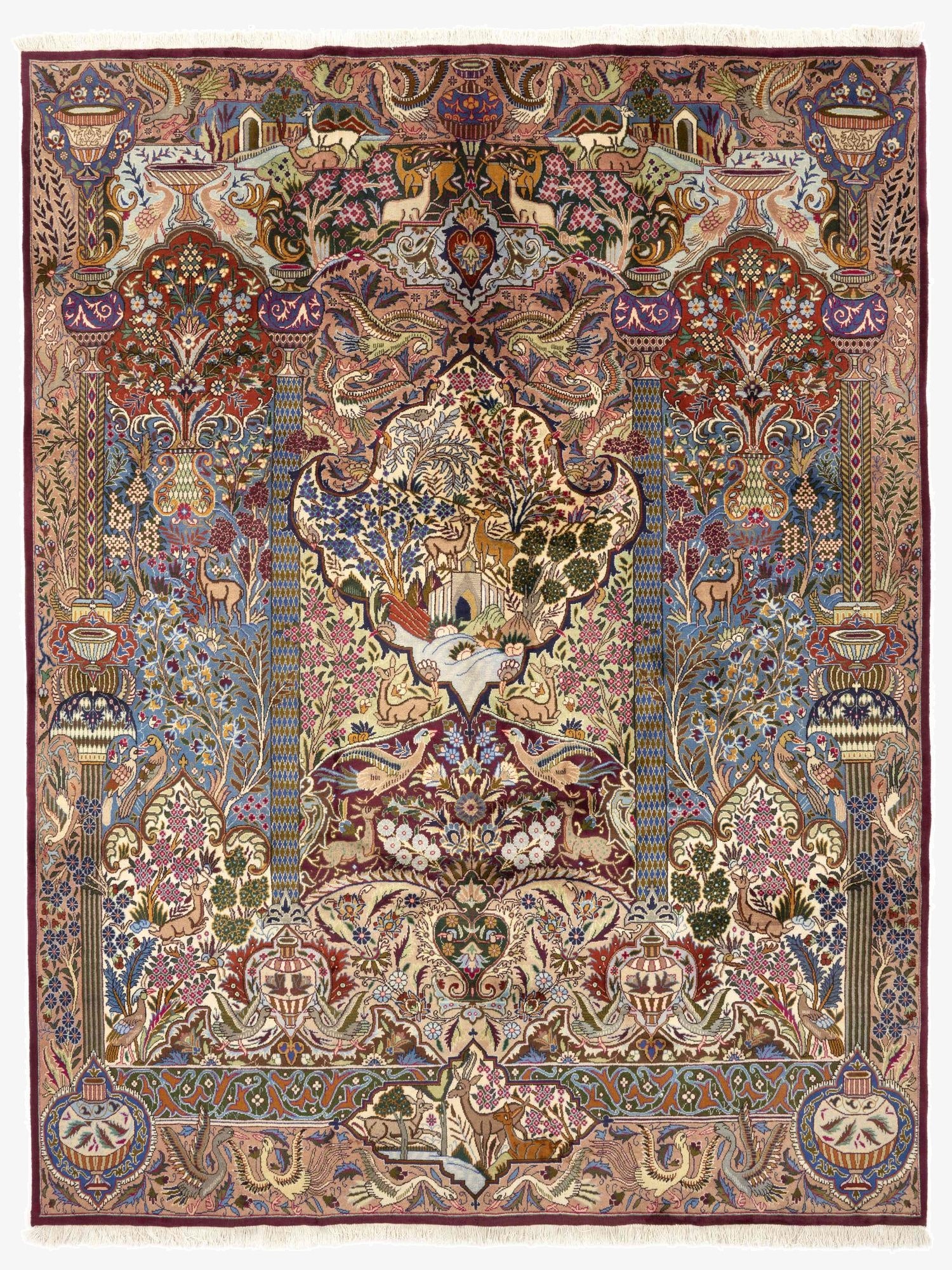 9' 9 x 12' 10  Hand Knotted Kashmar Persian Wool Rug
