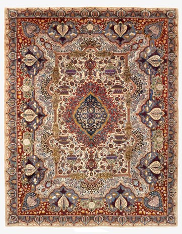 9' 10 x 12' 5 Hand Knotted Kashmar Persian Wool Rug