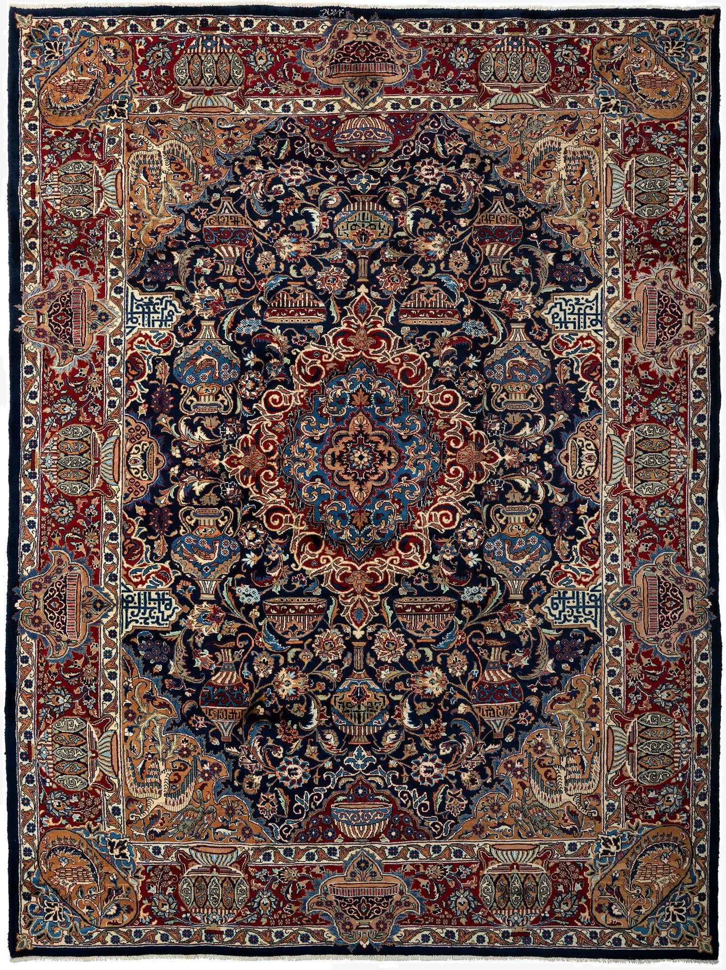 9' 9 x 12' 11  Hand Knotted Kashmar Persian Wool Rug