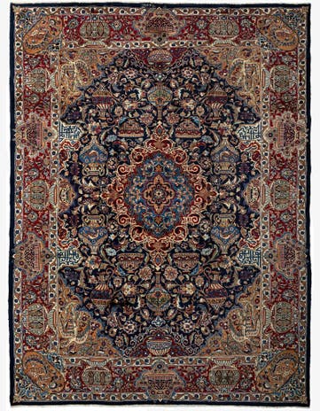 9' 9 x 12' 11 Hand Knotted Kashmar Persian Wool Rug