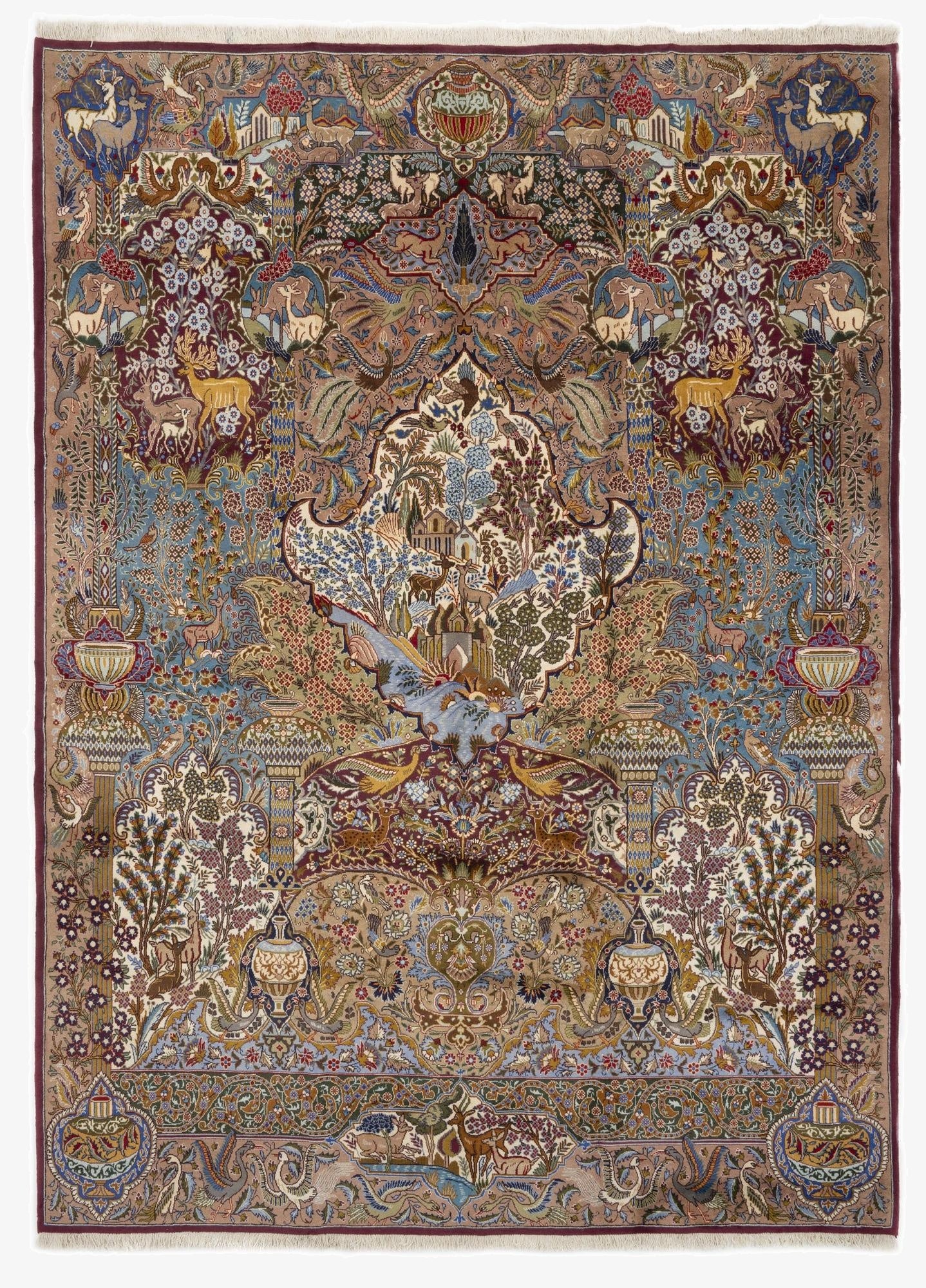 9' 10 x 12' 9  Hand Knotted Kashmar Persian Wool Rug