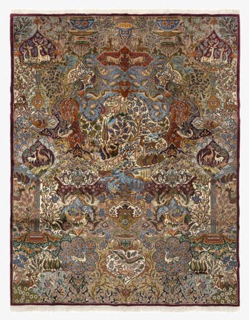 9' 9 x 12' 7 Hand Knotted Kashmar Persian Wool Rug