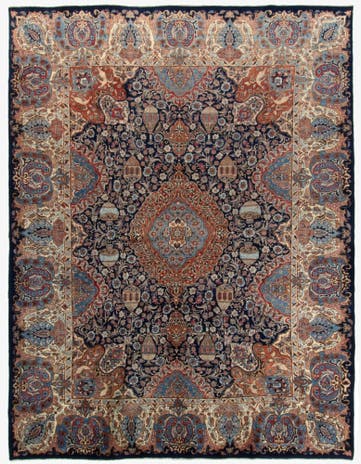 9' 8 x 12' 8 Hand Knotted Kashmar Persian Wool Rug