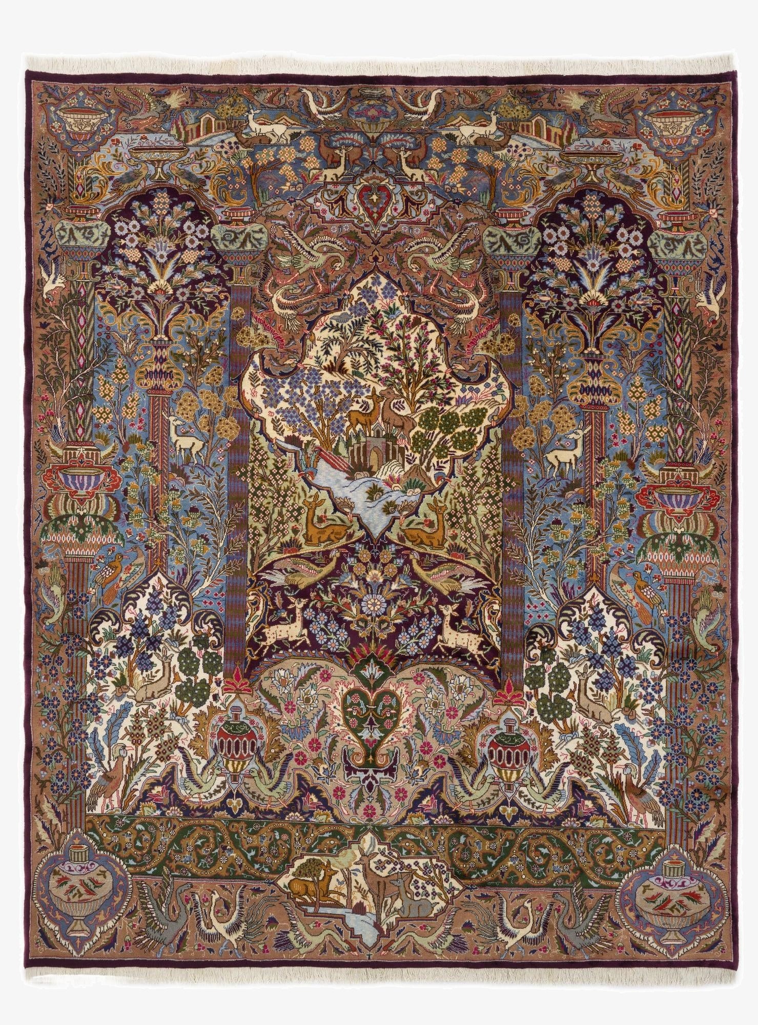 9' 10 x 12' 6  Hand Knotted Kashmar Persian Wool Rug
