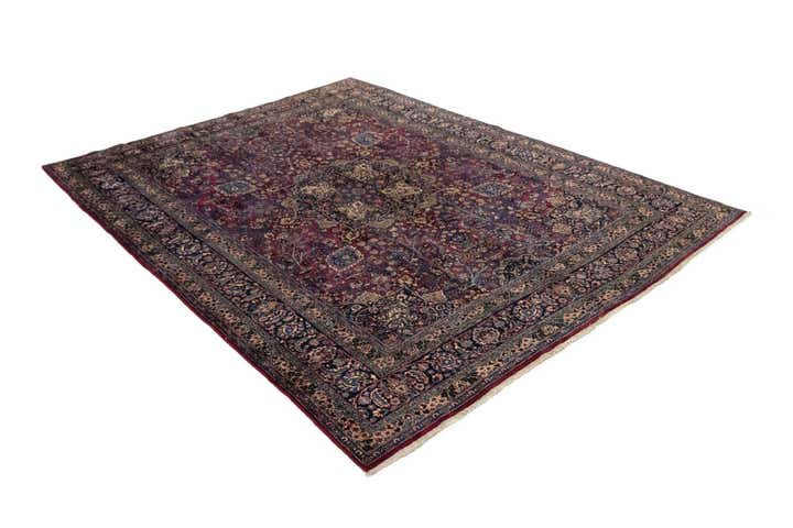 8' 6 x 11' 1 Hand Knotted Mashad Persian Wool Rug