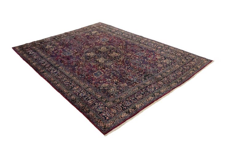 Detail image of 8' 6 x 11' 1 Hand Knotted Mashad Persian Wool Rug